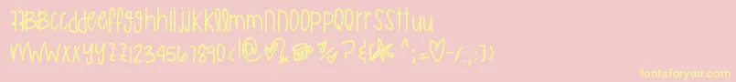 Murakamirilapika Font – Yellow Fonts on Pink Background