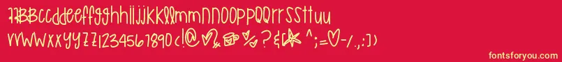 Murakamirilapika Font – Yellow Fonts on Red Background
