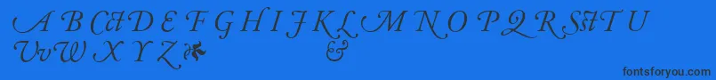 Шрифт AdobeGaramondItalicAlternate – чёрные шрифты на синем фоне