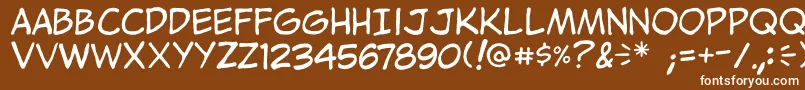 Jibbajabba-Schriftart – Weiße Schriften auf braunem Hintergrund