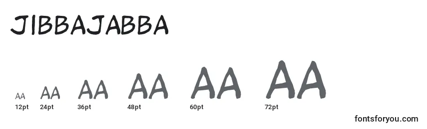 Размеры шрифта Jibbajabba