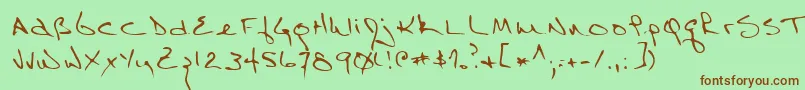RichardRegular Font – Brown Fonts on Green Background