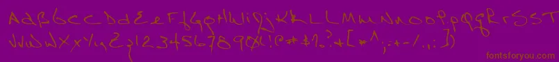 RichardRegular-Schriftart – Braune Schriften auf violettem Hintergrund