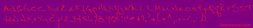 RichardRegular Font – Red Fonts on Purple Background