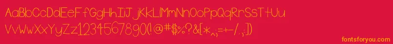 Rudiment Font – Orange Fonts on Red Background