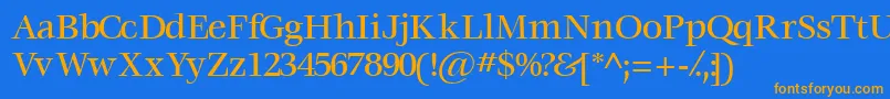 Voracemediumssk Font – Orange Fonts on Blue Background
