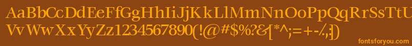 Voracemediumssk Font – Orange Fonts on Brown Background