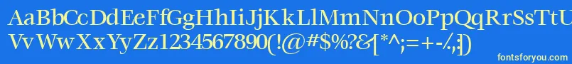Voracemediumssk Font – Yellow Fonts on Blue Background