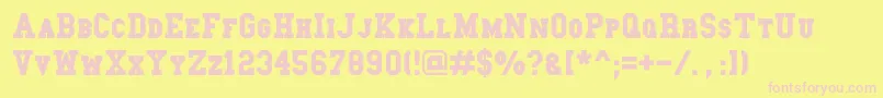 Collegeslabsc Font – Pink Fonts on Yellow Background