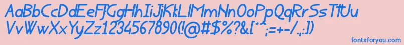 En savoir plus sur la police RondouillardItalique Police RondouillardItalique – polices bleues sur fond rose