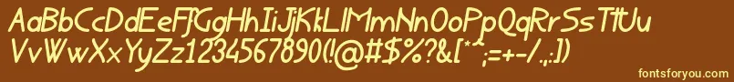 Шрифт RondouillardItalique – жёлтые шрифты на коричневом фоне