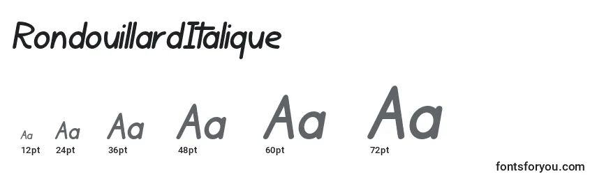 RondouillardItalique Font Sizes