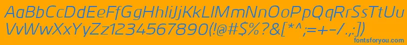 KuroItalic Font – Blue Fonts on Orange Background