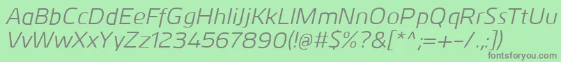 Шрифт KuroItalic – серые шрифты на зелёном фоне