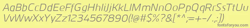 フォントKuroItalic – 黄色の背景に灰色の文字