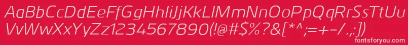 KuroItalic Font – Pink Fonts on Red Background