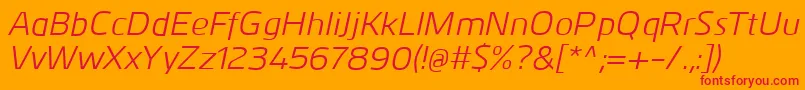 KuroItalic Font – Red Fonts on Orange Background