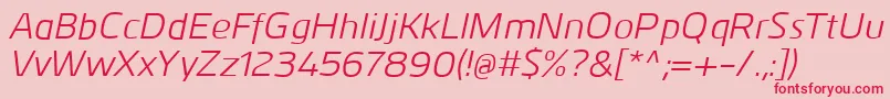 フォントKuroItalic – ピンクの背景に赤い文字