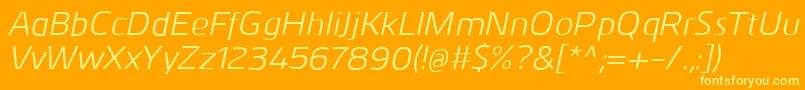 KuroItalic Font – Yellow Fonts on Orange Background