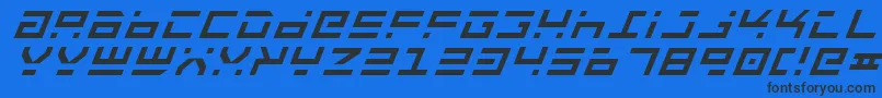 フォントRocketTypeItalic – 黒い文字の青い背景
