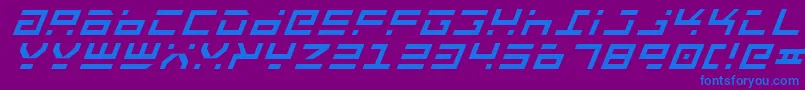 RocketTypeItalic-fontti – siniset fontit violetilla taustalla