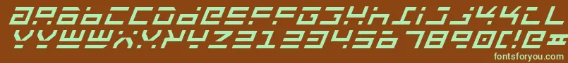 Czcionka RocketTypeItalic – zielone czcionki na brązowym tle