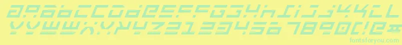 RocketTypeItalic-Schriftart – Grüne Schriften auf gelbem Hintergrund