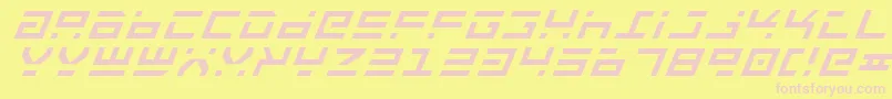RocketTypeItalic-fontti – vaaleanpunaiset fontit keltaisella taustalla