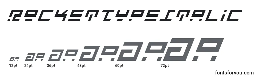 RocketTypeItalic Font Sizes