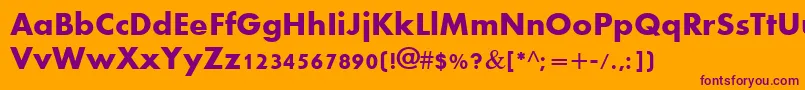AharoniBold Font – Purple Fonts on Orange Background