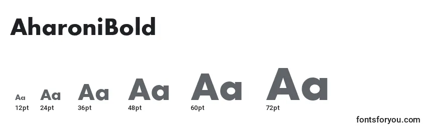AharoniBold Font Sizes