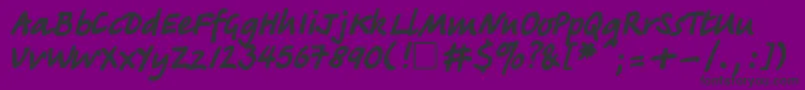 Tagirctt-Schriftart – Schwarze Schriften auf violettem Hintergrund