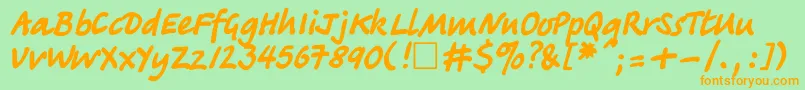 Tagirctt Font – Orange Fonts on Green Background