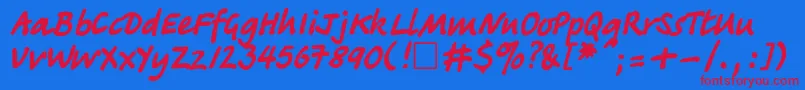 Tagirctt Font – Red Fonts on Blue Background