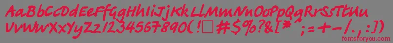 Tagirctt-Schriftart – Rote Schriften auf grauem Hintergrund