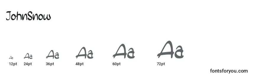 JohnSnow Font Sizes