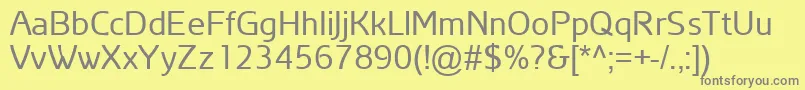ArianAmuRegular Font – Gray Fonts on Yellow Background