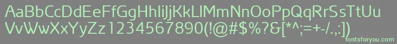 ArianAmuRegular-fontti – vihreät fontit harmaalla taustalla