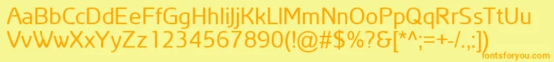 ArianAmuRegular Font – Orange Fonts on Yellow Background