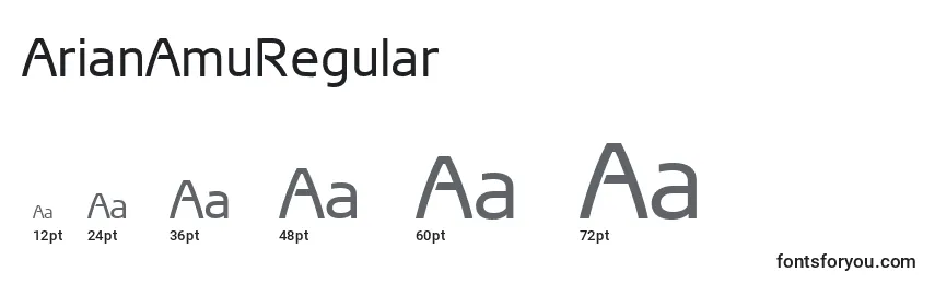 Размеры шрифта ArianAmuRegular