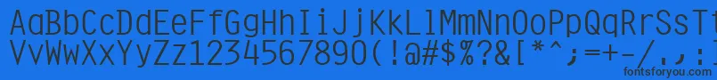 Czcionka Orator10PitchBt – czarne czcionki na niebieskim tle