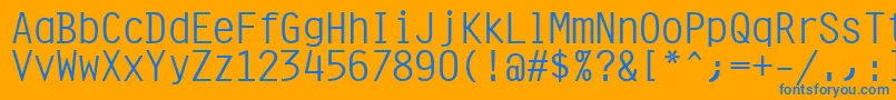 Orator10PitchBt Font – Blue Fonts on Orange Background