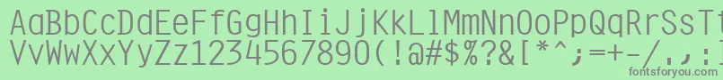 フォントOrator10PitchBt – 緑の背景に灰色の文字