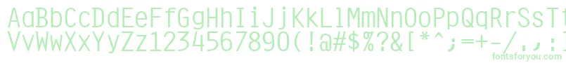 Orator10PitchBt-Schriftart – Grüne Schriften auf weißem Hintergrund