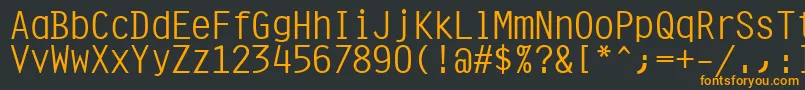 フォントOrator10PitchBt – 黒い背景にオレンジの文字