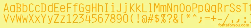 Orator10PitchBt Font – Orange Fonts on Yellow Background
