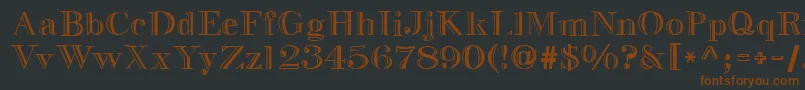 Gresham-fontti – ruskeat fontit mustalla taustalla