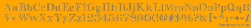 Gresham-Schriftart – Graue Schriften auf orangefarbenem Hintergrund