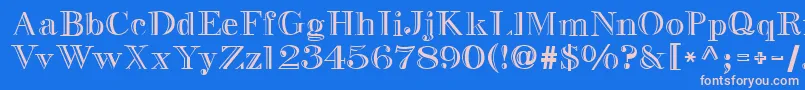 フォントGresham – ピンクの文字、青い背景