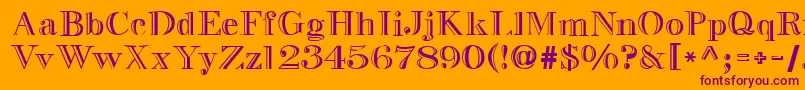 Gresham Font – Purple Fonts on Orange Background